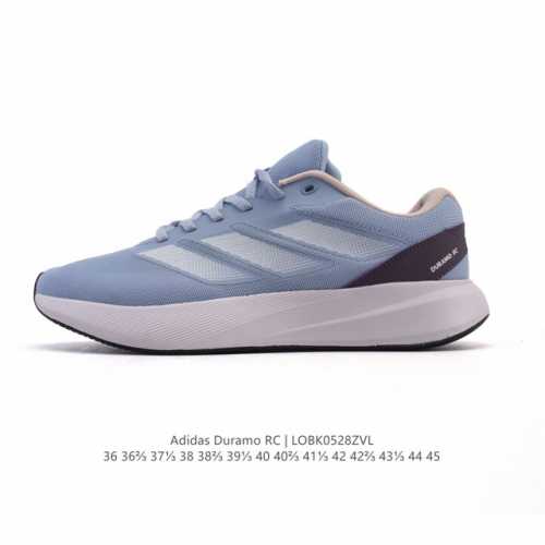 新品 阿迪达斯 Adidas Duramo Rc训练备赛轻盈跑步运动鞋男女同款2025年新款 厚底增高老爹鞋 这双跑步鞋的鞋面采用了合成革 pu和织物材料 这样