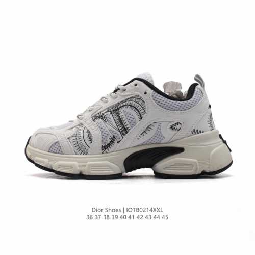 公司级 Dior 迪奥 高奢品牌 彰显高级气质 Dior 运动鞋低帮系列复古休闲鞋时尚慢跑鞋厚底老爹鞋圆头系带 运动跑鞋 生活休闲鞋 男女同款 时髦单品 时尚百
