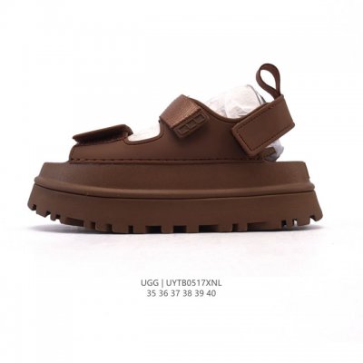 公司级 Ugg 女士凉鞋 新款上新啦 时尚百搭单品凉鞋沙滩鞋 魔术贴 一脚蹬凉拖鞋 潮流元素宽版弹力后跟带设计 在休闲拖鞋和舒适便鞋中任意切换 尺码 35-40