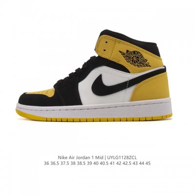 耐克 Nike Air Jordan 1 Mid 男女子篮球鞋时尚轻盈板鞋Aj1乔1运动鞋 乔丹一代 高帮复古休闲篮球鞋 。Air Jordan 1 Mid 搭