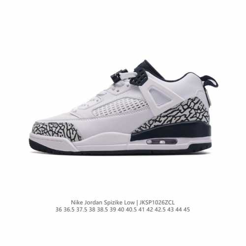 耐克 NIKE JORDAN SPIZIKE LOW 经典爆裂纹复古运动篮球鞋！全新低帮造型吸睛！整双鞋在融合了 AIr Jordan 经典鞋款中的标志性元素之