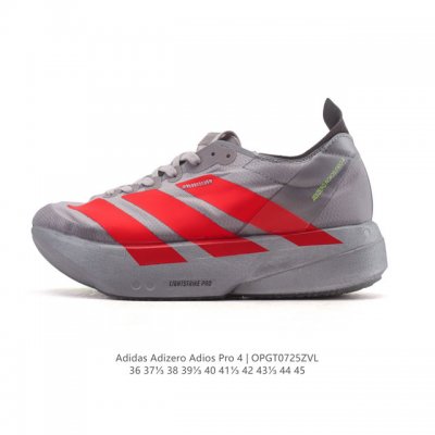 阿迪达斯 Adidas Adizero Adios Pro 4 舒适防滑耐磨 低帮 休闲跑步鞋 男女款厚度增高老爹鞋 2025年，Adidas推出了Adidas