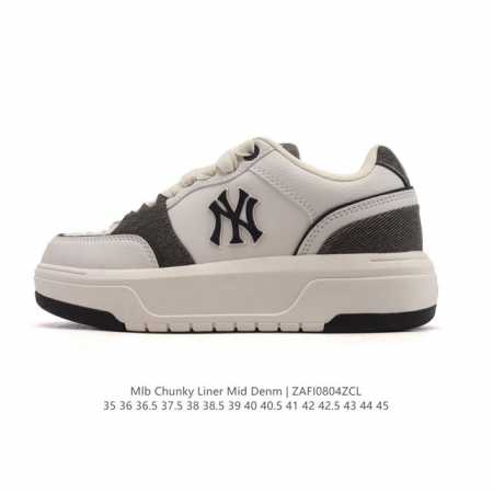 Mlb Chunky Liner Mid人气单品学长鞋系列轻量增高厚底百搭休闲运动板鞋轻便胶鞋 高级街头休閒品牌鞋。Mlb Chunky Liner 学长鞋是从 - 点击图像关闭