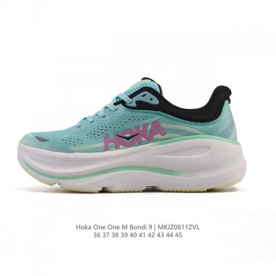 Hoka畅行无阻 Hoka One One Bondi 9 舒适百搭耐磨轻便 低帮跑步鞋 男女款。Bondi 9 最显著的变化在于其鞋底单元，原本扎实可靠的鞋底