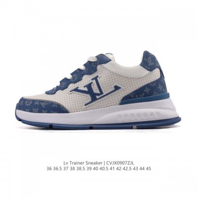 新品公司级 Lv Classic运动鞋 Lv 路易威登Louis Vuitton路易威登Lv男女鞋Classic运动鞋2025款小牛皮字母休闲鞋白色1Ahstf