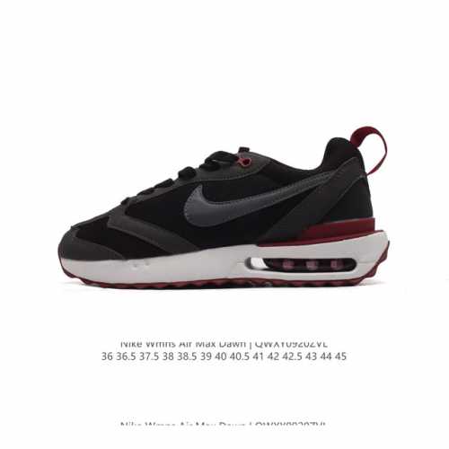公司级 耐克 Nike Air Max Dawn 黎明系列 低帮气垫百搭休闲运动慢跑鞋，从配色上彰显出浓厚的复古气质。最大的亮点当属鞋型设计上加入结构元素，汲取