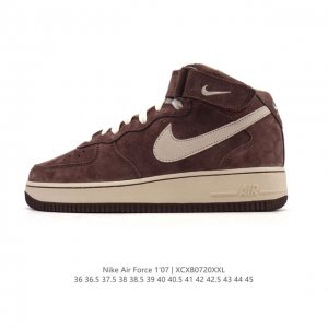 公司级 耐克 Nike Air Force 1'07 Mid Af1耐克 空军一号 Af1 中帮 魔术贴 厚底增高运动板鞋 原楦头原纸板 打造纯正空军版型。专注