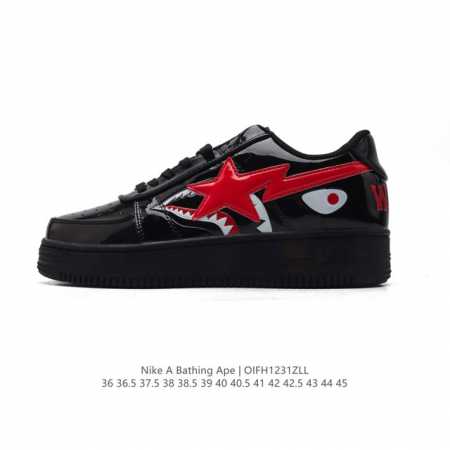 A Bathing Ape 安逸猿 男女同款运动鞋复古板鞋 升级原楦原纸版数据开发，采用超软皮革鞋面材质，内置全掌air Sole气垫定制联乘，日本里原宿潮流品 - 点击图像关闭