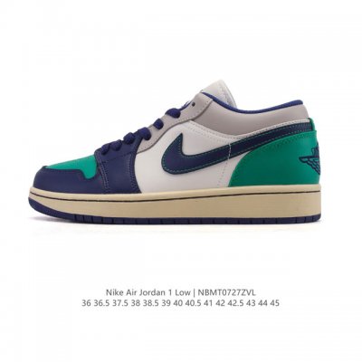 真标 耐克 乔丹Air Jordan 1 Low Aj1 乔1 乔丹1代Aj1 低帮复古文化休闲运动篮球鞋。从1985 年面世的元年款汲取设计灵感，采用简洁大方