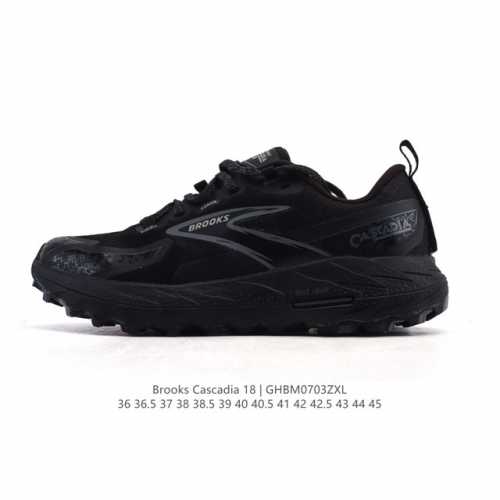 新品公司级 Brooks布鲁克斯Cascadia18山岩男缓震女越野跑鞋登山防滑徒步户外运动鞋#Brooks Cascadia 18山岩,全能防护,舒适安全Ma