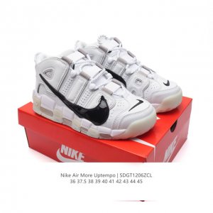 耐克 Nike Air More Uptempo '96 皮蓬全掌气垫男女子运动鞋厚底增高缓震慢跑鞋。续写 20 世纪 80 年代和 90 年代篮球运动飞速发展