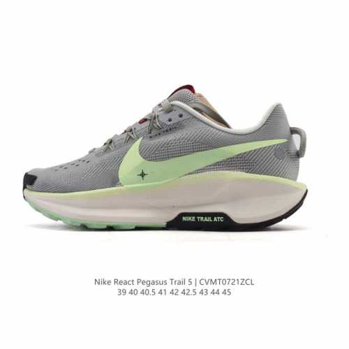 耐克 Nike Pegasustrail5男越野跑步鞋夏新款耐克飞马该鞋款搭载出众回弹的 Reactx 泡绵中底，多种地面，皆可轻松驾驭。采用别致设计。上脚潮鞋