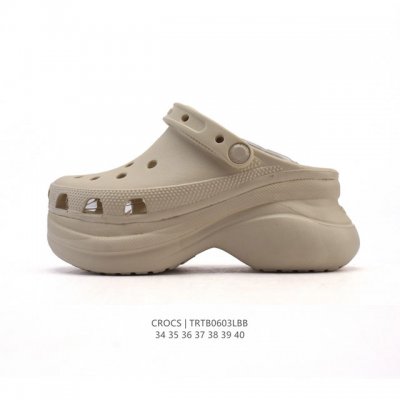 特价 Crocs 沙滩洞洞鞋 女士休闲厚底增高凉拖鞋 卡骆驰明星同款 厚底增高沙滩鞋 选择尺码时 建议选大一码 脚感更舒适 家居休闲一式两用拖鞋 白敬亭同款，坡