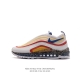 Nike 耐克 Nike Air Max 97 Futura 气垫缓震跑步鞋 厚底增高百搭运动鞋。以织物材料以及皮革材质搭配而成 鞋侧的走线部分做了一个解构的处