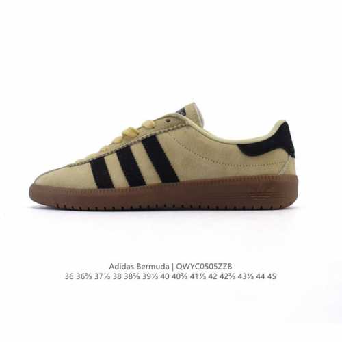 阿迪达斯 Adidas 德训鞋系列 清新 马卡龙 造型！阿迪达斯全新三叶草 Bermuda 运动板鞋悄悄上架！近期，Adidas Originals Bermu