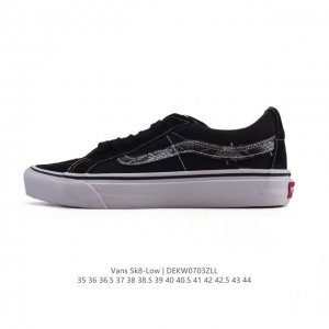 万斯 Vans Sk8-Low 经典款 小红书爆款低帮休闲帆布拼接硫化板鞋 工艺：硫化1:1 重量1:1、真标、原钢印、材质标、鞋型标、合格证 尺码：35 36
