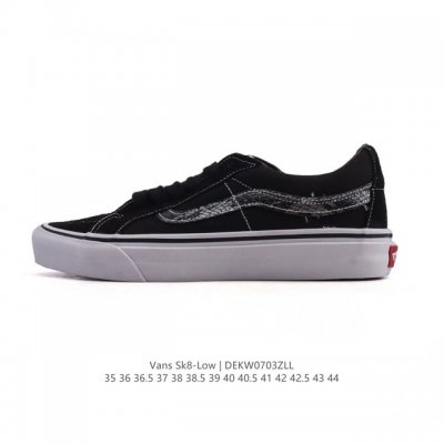 万斯 Vans Sk8-Low 经典款 小红书爆款低帮休闲帆布拼接硫化板鞋 工艺：硫化1:1 重量1:1、真标、原钢印、材质标、鞋型标、合格证 尺码：35 36