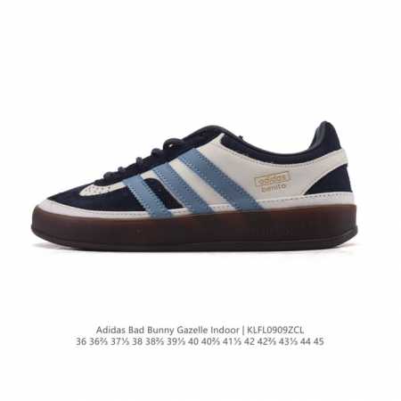 阿迪达斯 T 头鞋 系列Bad Bunny X Adidas Gazelle Indoor德训鞋 潮运动板鞋。Badbunny与Adidas再度联名，推出全新G - 点击图像关闭