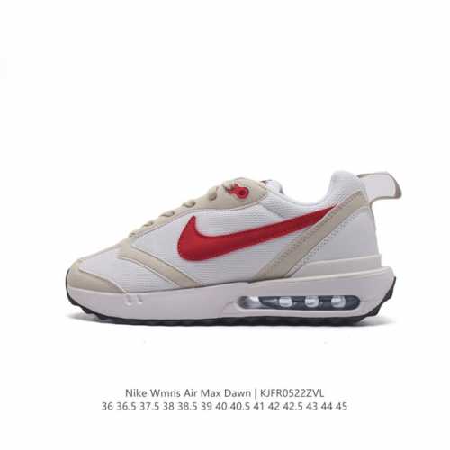 真标 耐克 Nike Air Max Dawn 黎明系列 低帮气垫百搭休闲运动慢跑鞋，从配色上彰显出浓厚的复古气质。最大的亮点当属鞋型设计上加入结构元素，汲取1