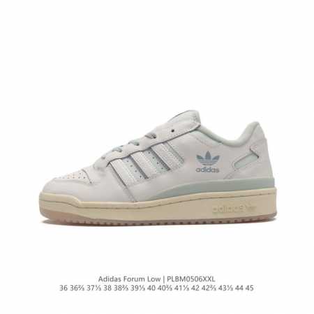 Adidas 阿迪达斯 三叶草 Forum Low 男女运动鞋 摩登演绎篮球风的经典鞋。英文的“Forum”，是进行表达的场所，在这里，可以释放自己的热情，阐述 - 点击图像关闭