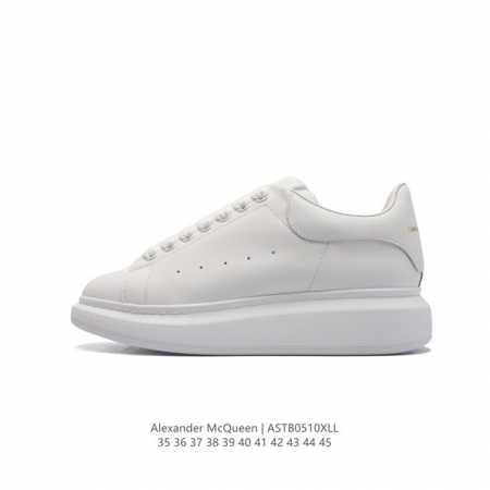 热销经典款 Alexandermcqueen 亚历山大 麦昆mcq 运动小白鞋厚底增高闪尾光滑牛皮平底鞋休闲鞋 时尚男女板鞋潮运动鞋 ，火爆到大街小巷无人不知， - 点击图像关闭