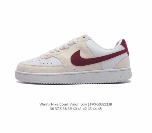 耐克 Nike Court Vision Lo校园风低帮复古篮球板鞋男女运动鞋 延续 年代复古篮球鞋 添加学院风细节 皮革组合鞋面 利落风格 重现复古篮球风范