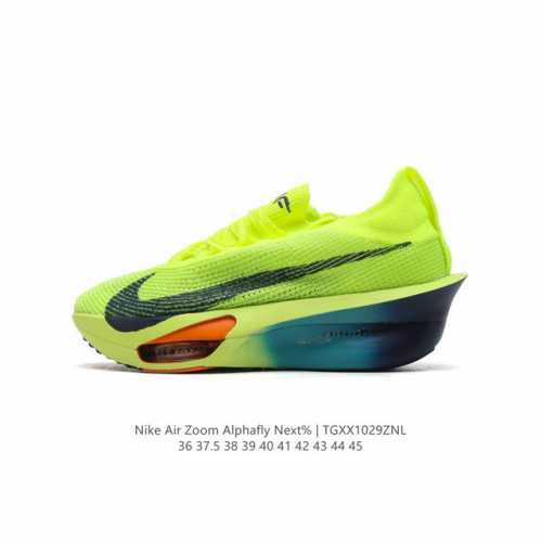 公司级 耐克 Nike Air Zoom Alphafly NEXT% 马拉松 原标原盒真碳纤维 真Zoom X 气垫正确版型！鞋面采用更轻质更透气的 Atom