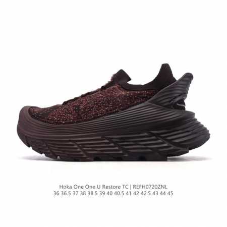 公司级 Hoka One One Restore 弹性舒适减震防滑 低帮 涉溪鞋 休闲跑步鞋 男女同款 一脚蹬 厚底增高运动跑步鞋。简评一下：1.做工：很细致， - 点击图像关闭
