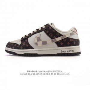 公司级 耐克 Nike Dunk Low Retro 运动鞋复古 路易威登联名。作为 80 年代经典篮球鞋款，起初专为硬木球场打造，后来成为席卷街头的时尚标杆，