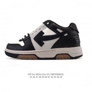 公司级 独家实拍Off-White Out Of Office 低帮系带时尚板鞋 厚底增高小白鞋 街头运动元素 双色设计 标志性Arrows图案标志性Zipti