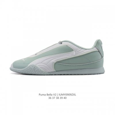 新品 puma彪马 Bella V2 Leather 中国限定时尚百搭 舒适 德训 薄底鞋 耐磨 低帮 生活休闲鞋 新款情侣复古运动鞋女子德训鞋休闲鞋不对称流动