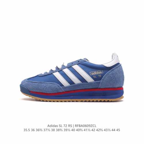 阿迪达斯adidas Sl 72 Shoes 经典复古薄底运动鞋 T头鞋 三叶草复古休闲跑步鞋休闲运动鞋 这款经典运动鞋携复古型格，来访你的活力日常 采用舒爽尼