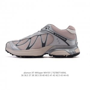公司级 萨洛蒙 Salomon Xt-Whisper联名银粉色潮流休闲复古跑步鞋 颜值与实力并存的休闲运动鞋。这款鞋的鞋面采用透气网眼材质，保证了良好的透气性，