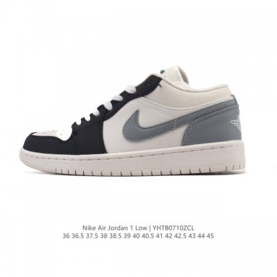 真标 耐克 乔丹Air Jordan 1 Low Aj1 乔1 乔丹1代Aj1 低帮复古文化休闲运动篮球鞋。从1985 年面世的元年款汲取设计灵感，采用简洁大方