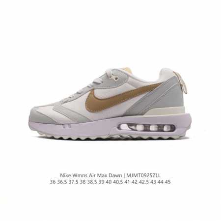 耐克 Nike Air Max Dawn 黎明系列 低帮气垫百搭休闲运动慢跑鞋，从配色上彰显出浓厚的复古气质。最大的亮点当属鞋型设计上加入结构元素，汲取1984 - 点击图像关闭