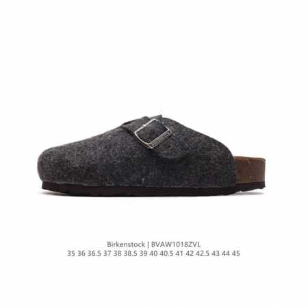 公司级 德国百年知名鞋履品牌 博肯Birkenstock Boston VL 勃肯绒面 加绒加毛 秋冬新款 金属针扣软木底包头拖鞋 牛皮革质地柔软 搭配可调节鞋 - 点击图像关闭