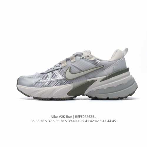 公司级 Nike 耐克 V2K Run 减震防滑 复古低帮运动跑步鞋 超火复古跑鞋，采用太空革组合呼吸网眼布鞋面材质，搭载正确4层组合底模，嵌入Tpu加固稳定模
