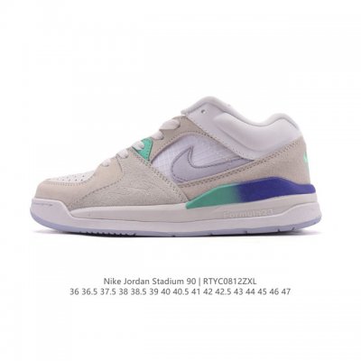 真标 耐克 Nike Air Jordan Stadium Aj90 潮流运动板鞋 Aj90 充满了对Tinkerhathield 原创设计的致敬 包括中足网状