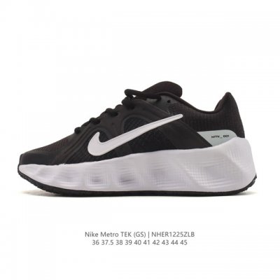 新品 耐克 Nike 男女款Metro Tek Gs 运动休闲鞋 鞋面选用了高透气性的网眼材质，确保足部在长时间活动中依然保持干爽。这种材料不仅柔软贴合，还能有