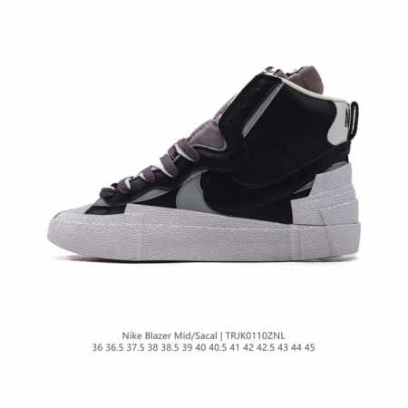 公司级 Nike 耐克 联名日式解构美学品牌sacai X Nike Blazer Mid 重叠设计前卫开拓者高帮百搭运动板鞋 Sacai X Nike 全新双 - 点击图像关闭