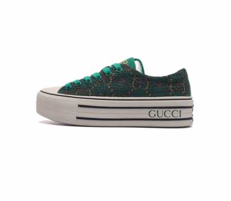 Gucci 古奇 小白鞋 古驰奢侈品女运动板鞋 休闲鞋子 Gucci Tennis 1977老花鞋 经典耐穿 复古感满满的gucci老花鞋老花满印板鞋 生胶底 - 点击图像关闭