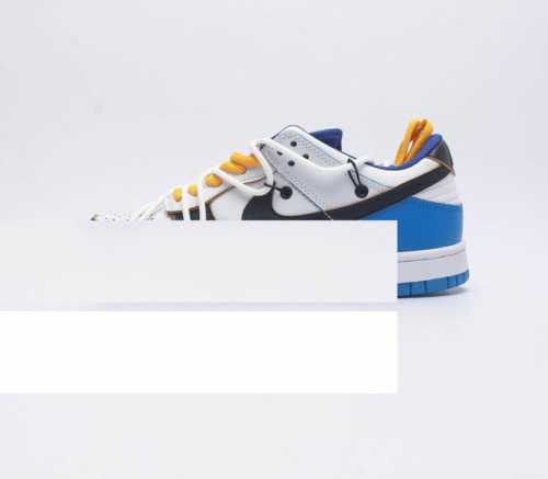 耐克 联名 Nike Dunk Low Lthr Ow 解构绑带滑板鞋 Sb系列经典复古运动鞋 双鞋带系统延续了今年的代表性风格，搭配亮色鞋带，保持了 Dunk