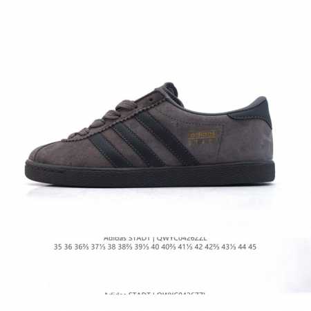 新品 阿迪达斯 Adidas Stadt 舒适透气 百搭潮流 复古时尚 德训鞋 柔软舒适 防滑耐磨 低帮 运动板鞋 男女同款。休闲鞋特色：设计师大胆选择粉色打底 - 点击图像关闭