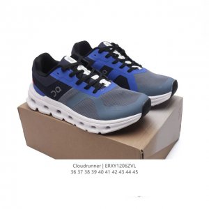 On昂跑丨cloudrunner 运动跑步鞋 厚底增高老爹鞋。延续加宽中底设计，结合后跟 Tpu 贴片，再怎么变速，都紧跟脚步。宽厚鞋底，托住每一步、平稳落地c