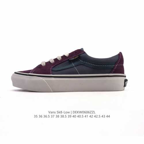万斯 Vans Sk8-Low 经典款 小红书爆款低帮休闲帆布拼接硫化板鞋 工艺：硫化1:1 重量1:1、真标、原钢印、材质标、鞋型标、合格证 尺码：35 36