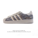 公司级 阿迪达斯 Adidas Superstar 2025年新款鞋子 蛇年新款 迪奥联名 经典贝壳头系列 新款休闲板鞋潮流男女士运动鞋 。鞋面织物拼接材质 标