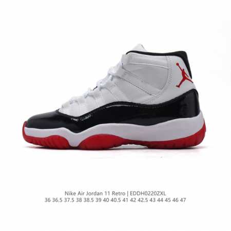 耐克乔丹11代 Nike Air Jordan 11 Retro 中帮复刻男女士运动鞋 Aj11代经典设计，深受球员与球迷喜爱。Jordan 乔丹 采用漆皮牛培 - 点击图像关闭