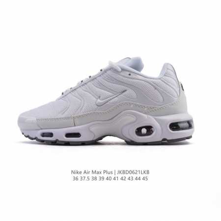 Nike 耐克 男女子休闲鞋气垫缓震跑步鞋 Air Max Plus 运动鞋 造型超讨喜！鞋面以帆布和织物材质包裹，保证了轻薄透气，更适合夏季穿着。鞋侧 鱼骨 - 点击图像关闭
