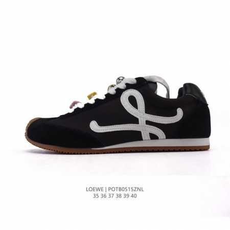 公司级 Loewe 罗意威 Ballet Runner 皮革织物拼接 简约圆头 系带 低帮 运动休闲鞋这双鞋是Loewe新发布的Ballet Runner ，被 - 点击图像关闭