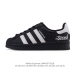 公司级 阿迪达斯 Adidas Superstar 2025年新款鞋子 蛇年新款经典贝壳头系列 新款休闲板鞋潮流男女士运动鞋 。鞋面柔软皮革拼接材质 标志性的贝